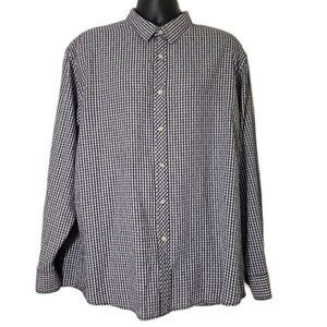 ☀ Tre Vero Mens Blue Plaid 100% Cotton Button Shirt